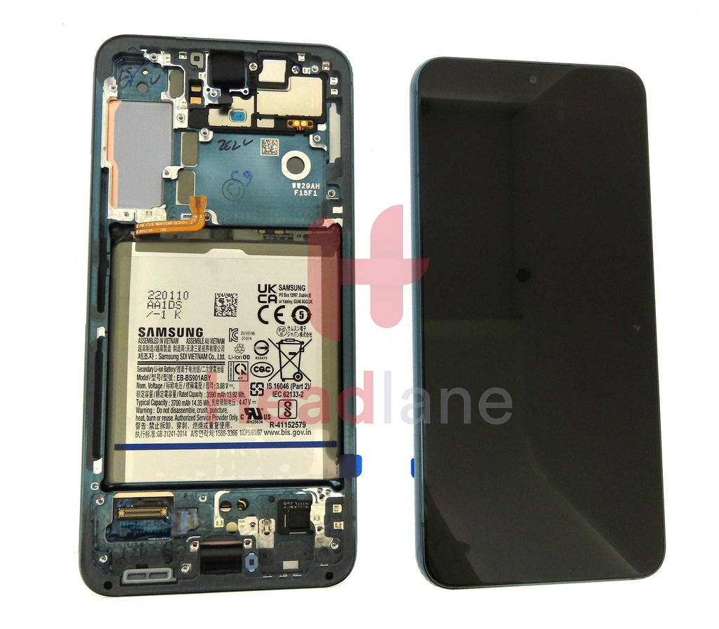 Samsung SM-S901 Galaxy S22 LCD Display / Screen + Touch + Battery - Green
