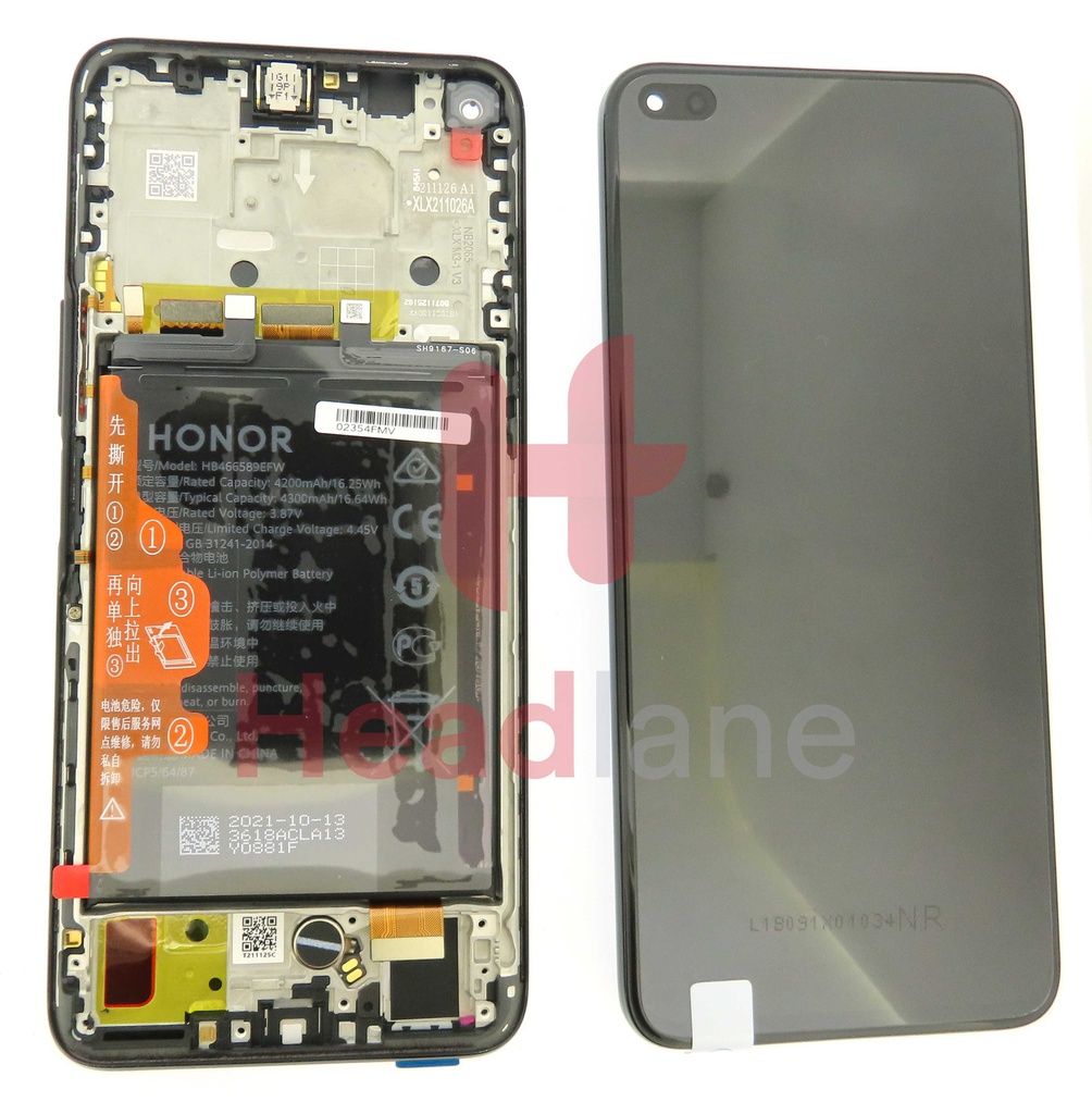 Honor 50 Lite LCD Display / Screen + Touch + Battery Assembly - Black