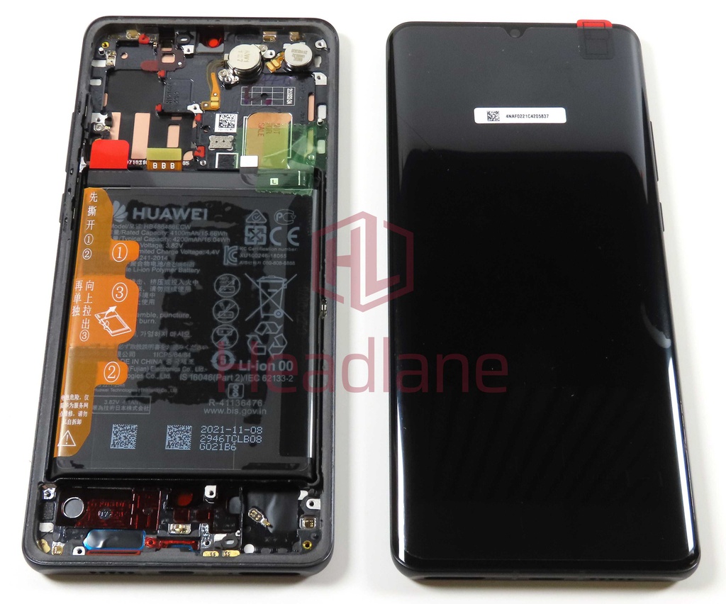 Huawei P30 Pro LCD Display / Screen + Touch + HB486486ECW Battery - Black (B Grade)