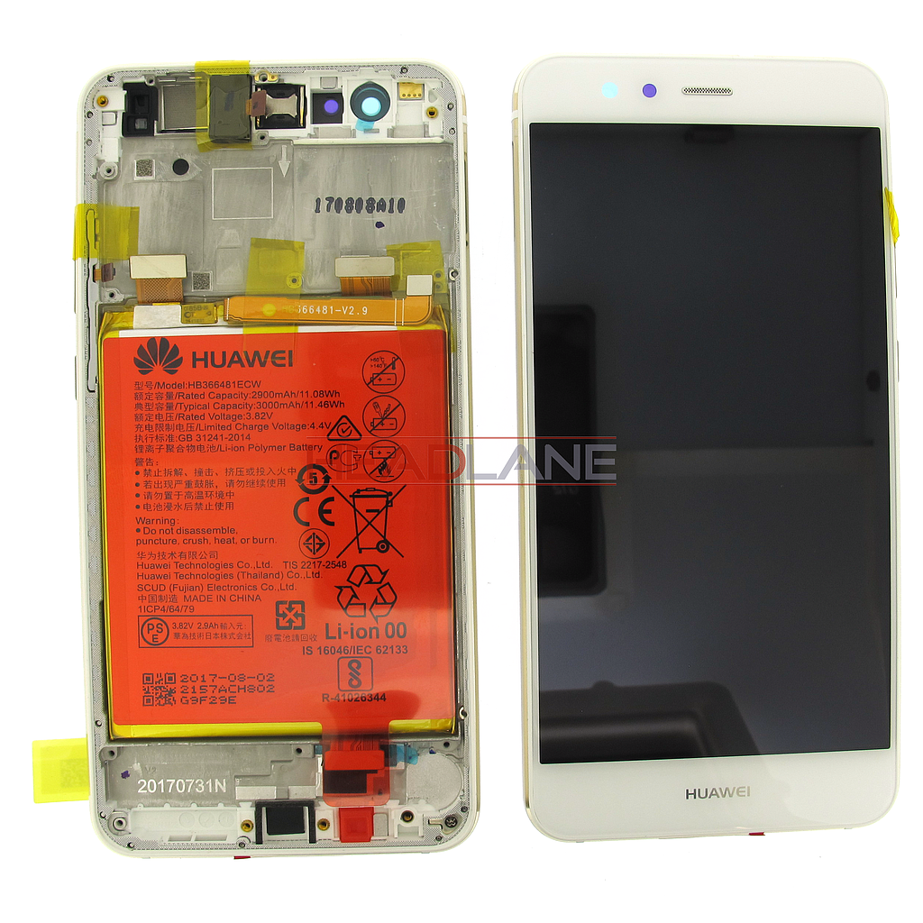 Huawei P10 Lite LCD Display / Screen + Touch + Battery Assembly - White