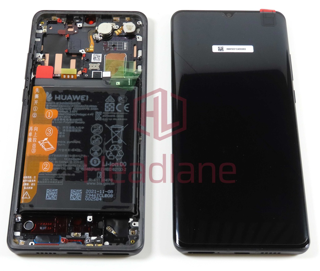 Huawei P30 Pro LCD Display / Screen + Touch + HB486486ECW Battery - Black (B Grade)