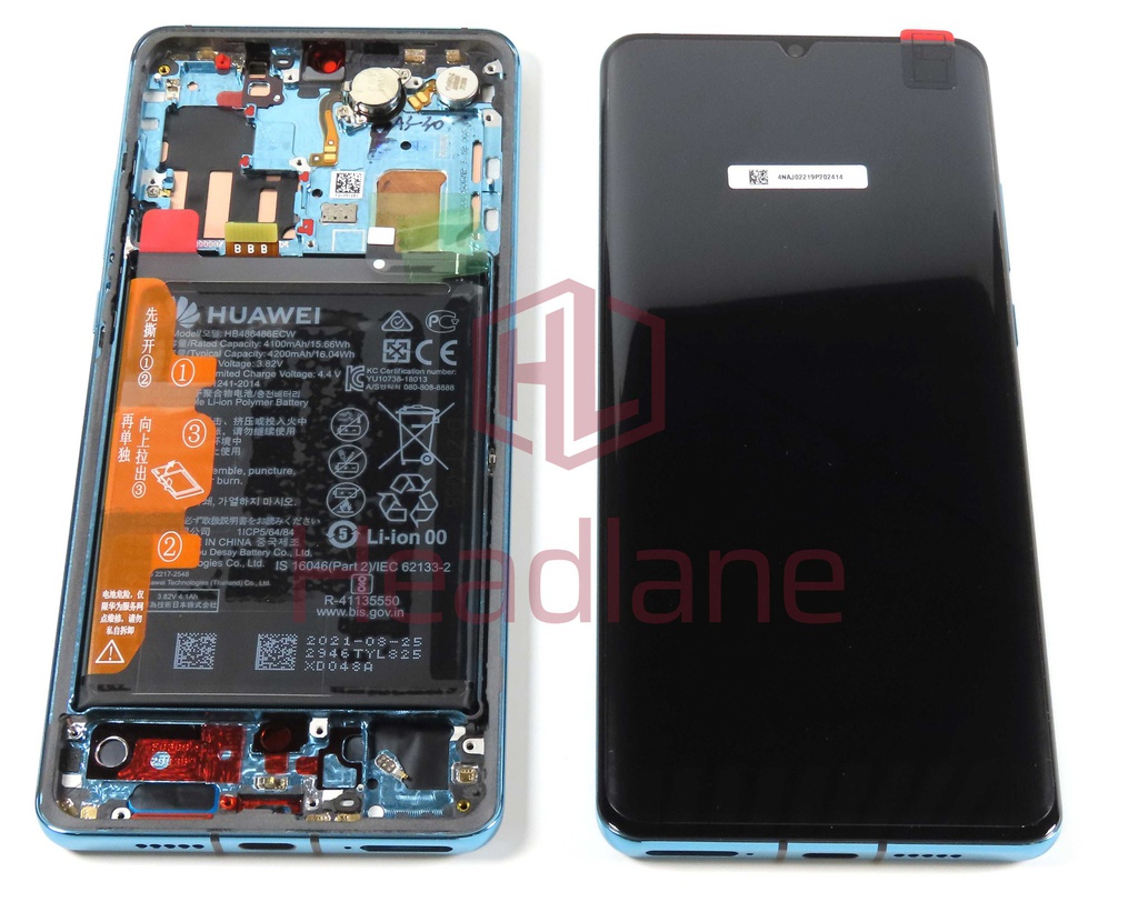 Huawei P30 Pro LCD Display / Screen + Touch + HB486486ECW Battery - Aurora Blue (B Grade)