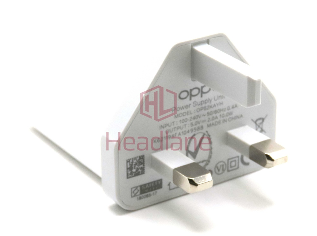 Oppo OP52KAYH 10W 5V 2A Charger Head - White (UK 3 Pin)