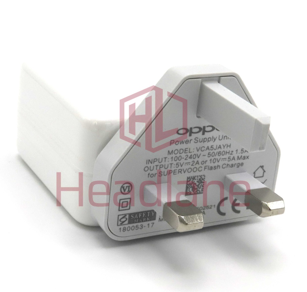 Oppo VCA5JAYH 5V 2A 10V 5A 50W Charger Head  - White (UK 3 Pin)