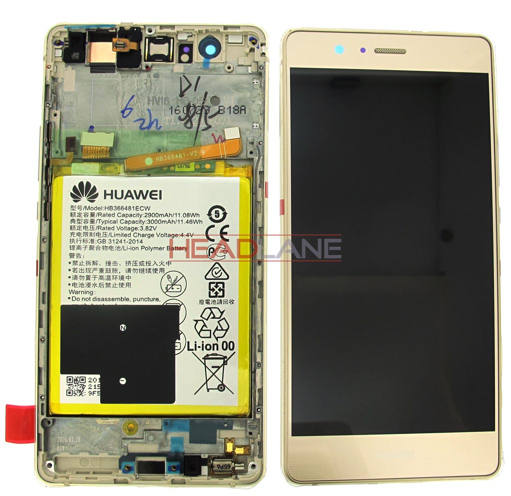 Huawei P9 Lite LCD Display / Screen + Touch + Battery Assembly - Gold