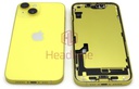 [IP14BH-YL-A] iPhone 14 Back / Battery Cover + Small Parts - Yellow (Pulled - Grade A)