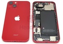 [IP13BH-RD-B] iPhone 13 Back / Battery Cover + Small Parts - Red (Pulled - Grade B)