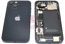 [IP13BH-MN-B] iPhone 13 Back / Battery Cover + Small Parts - Black (Pulled - Grade B)