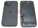 [IP15BH-BK-B] iPhone 15 Back / Battery Cover + Small Parts - Black (Pulled - Grade B)